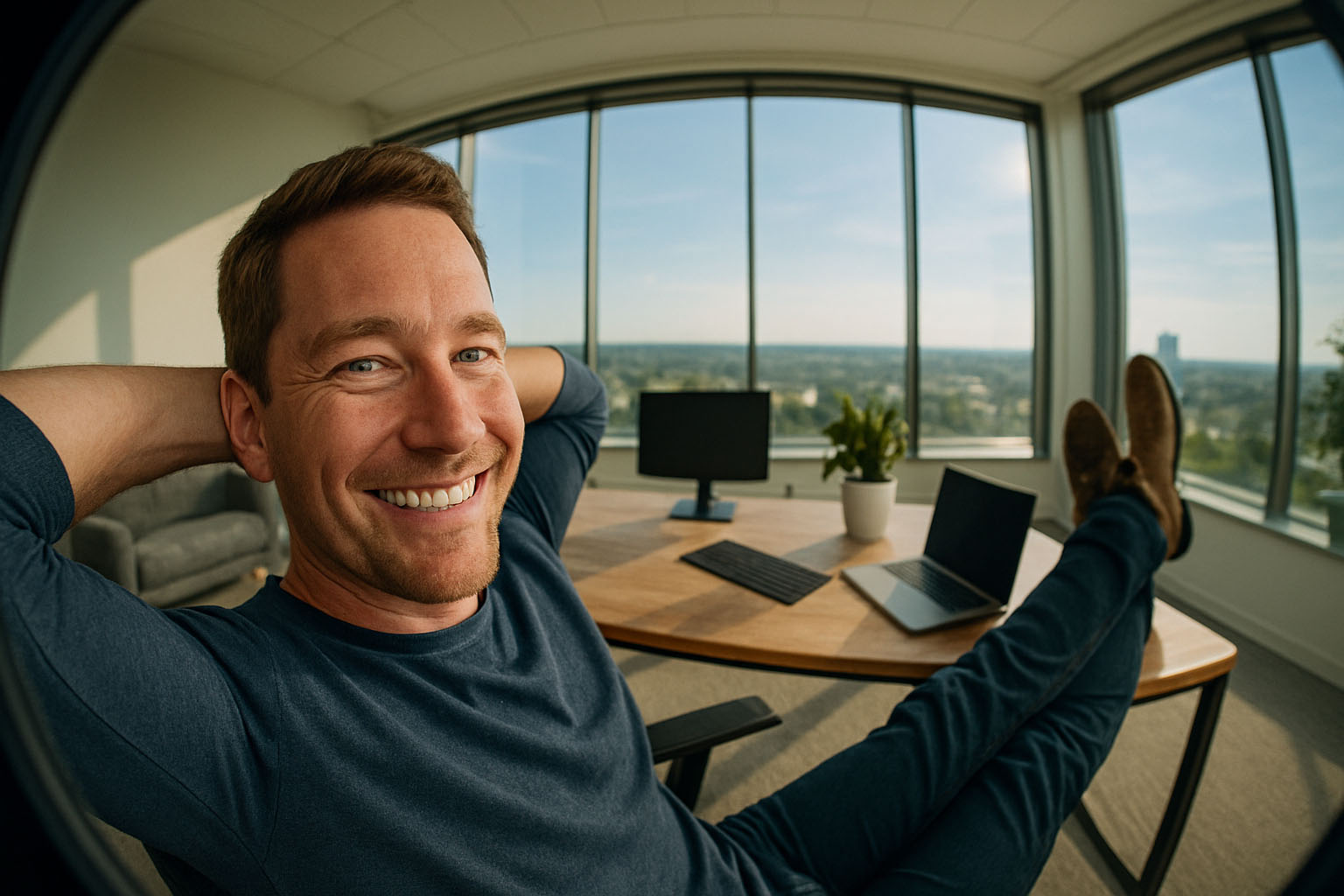 Business executive relaxing